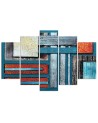 Canvas print for living room, office for wall - Abstract composition with blue | FEEBY