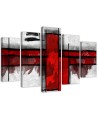 5 Piece Decorative Canvas painting for living room - Red abstraction | FEEBY