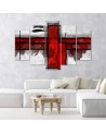 5 Piece Decorative Canvas painting for living room - Red abstraction | FEEBY