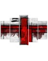 5 Piece Decorative Canvas painting for living room - Red abstraction | FEEBY