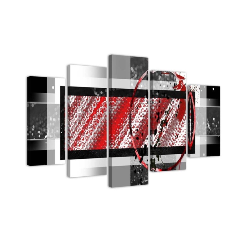 Geometric abstraction red - modern Canvas paintings for room, house | FEEBY