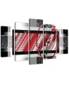 Geometric abstraction red - modern Canvas paintings for room, house | FEEBY