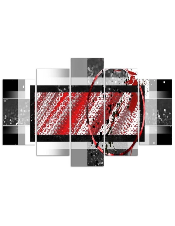 Geometric abstraction red - modern Canvas paintings for room, house | FEEBY