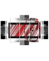 Geometric abstraction red - modern Canvas paintings for room, house | FEEBY