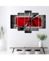 Modern Canvas painting - Red abstraction on grey background | FEEBY