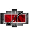 Modern Canvas painting - Red abstraction on grey background | FEEBY
