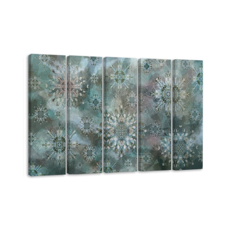 Beautiful paintings for wall 5 parts - Mosaic turquoise | FEEBY