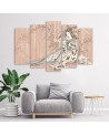 Canvas print canvas print - Traditional Japanese geisha in pink | FEEBY