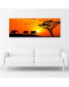 Canvas prints for living room on canvas - Elephant sunset savannah | FEEBY