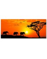 Canvas prints for living room on canvas - Elephant sunset savannah | FEEBY