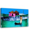 Prints on Canvas African woman landscape - for the wall of the living room | FEEBY