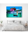 Prints on Canvas African woman landscape - for the wall of the living room | FEEBY