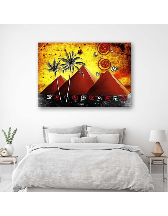 Wall art decoration painting - African landscape pyramids | FEEBY