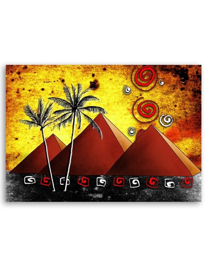 Wall art decoration painting - African landscape pyramids | FEEBY