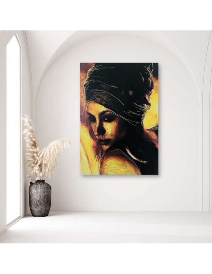 Wall art painting for living room - African woman portrait | FEEBY