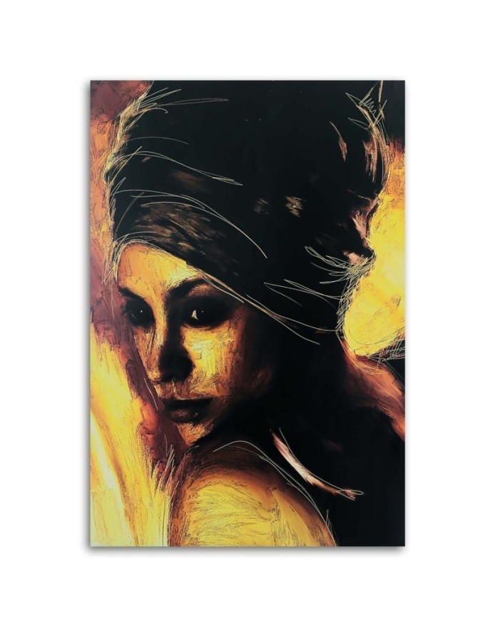 Wall art painting for living room - African woman portrait | FEEBY
