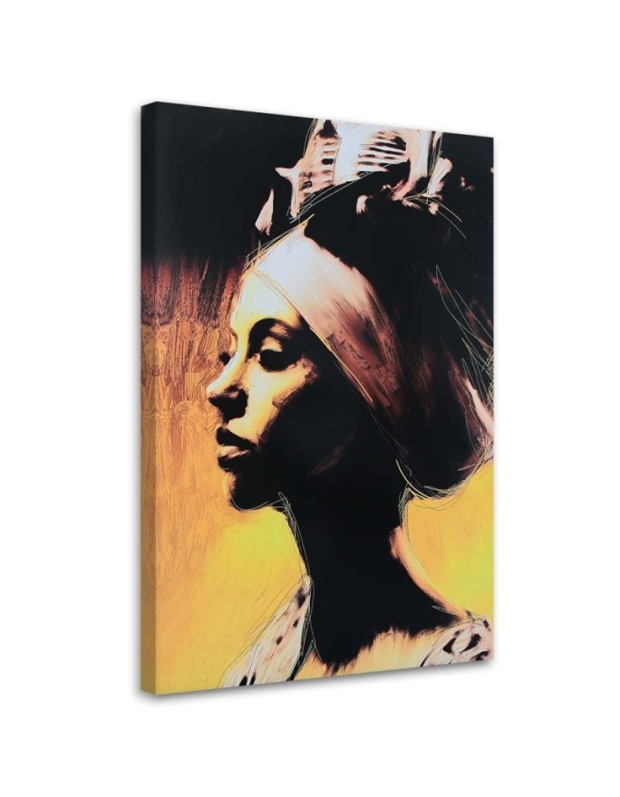 Modern wall art painting - African woman portrait | FEEBY