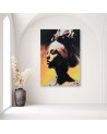 Modern wall art painting - African woman portrait | FEEBY