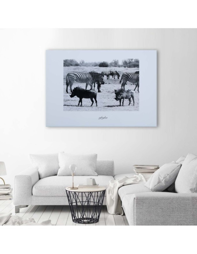 Wall art painting for office - Africa zebra on savannah | FEEBY