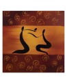 Pictures on Canvas  for living room - Africa figures on orange background | FEEBY