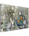 Canvas painting - Egyptian hieroglyphs and scarab | FEEBY