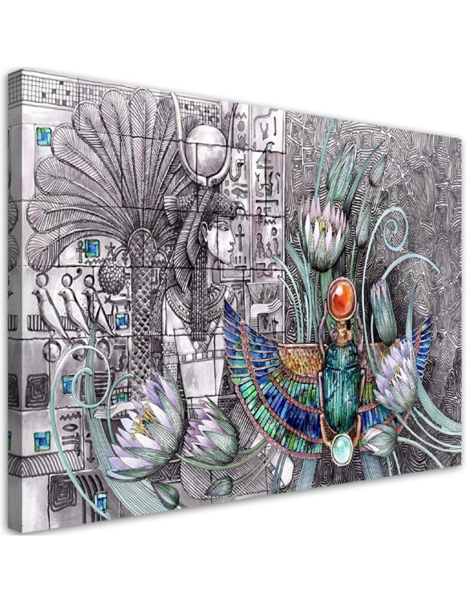 Modern Canvas painting for living room - Egyptian pharaoh scarab | FEEBY