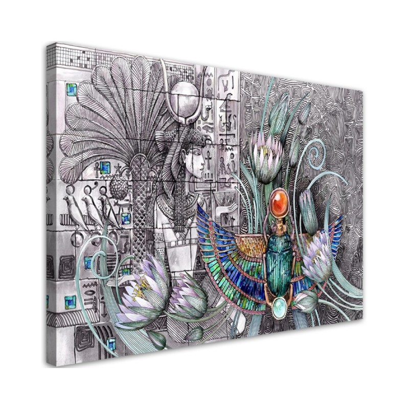 Modern Canvas painting for living room - Egyptian pharaoh scarab | FEEBY