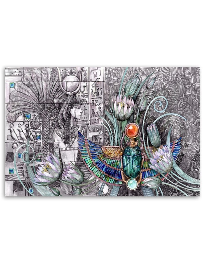 Modern Canvas painting for living room - Egyptian pharaoh scarab | FEEBY