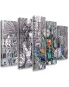 Modern Canvas painting for living room 5 parts - Egyptian pharaoh scarab | FEEBY