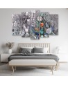 Modern Canvas painting for living room 5 parts - Egyptian pharaoh scarab | FEEBY