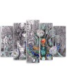 Modern Canvas painting for living room 5 parts - Egyptian pharaoh scarab | FEEBY