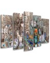 Wall art painting for living room - Egyptian hieroglyphs and scarab | FEEBY