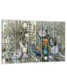 5-part canvas painting - Egyptian hieroglyphs and scarab | FEEBY