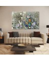 5-part canvas painting - Egyptian hieroglyphs and scarab | FEEBY