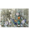 5-part canvas painting - Egyptian hieroglyphs and scarab | FEEBY