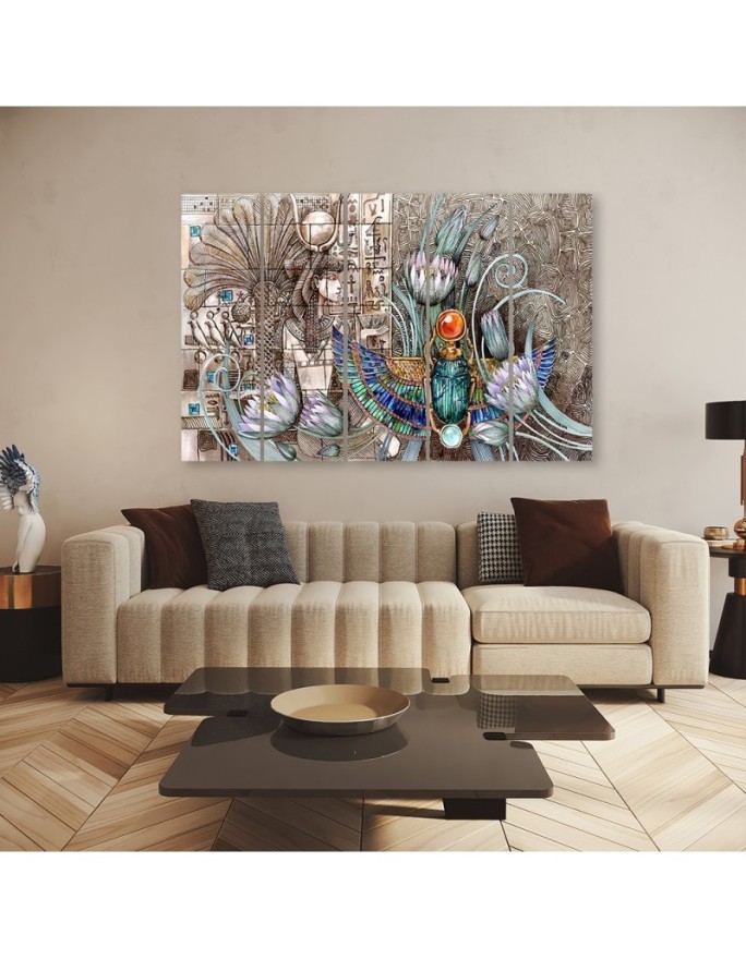 Living room wall art painting - Ancient Egyptian pharaoh | FEEBY