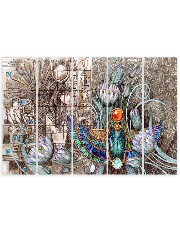 Living room wall art painting - Ancient Egyptian pharaoh | FEEBY