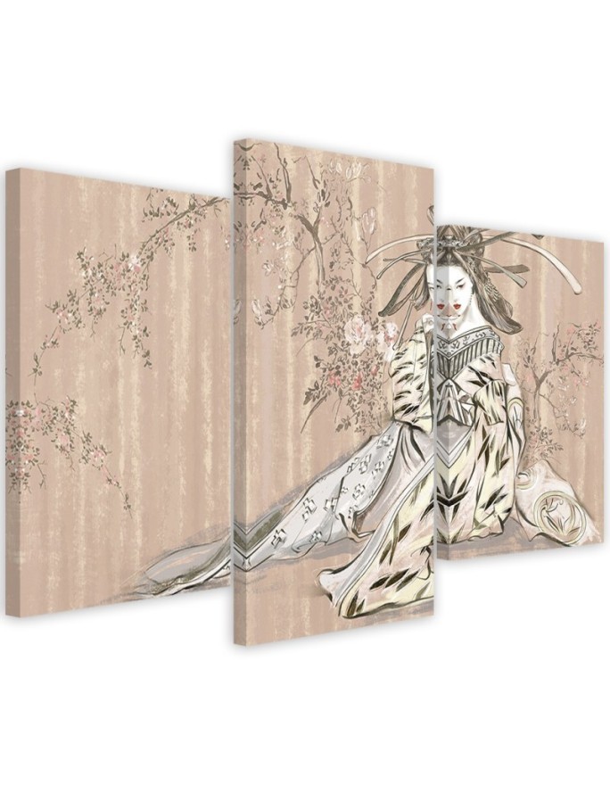Modern Canvas painting for bedroom - Traditional Japanese geisha | FEEBY