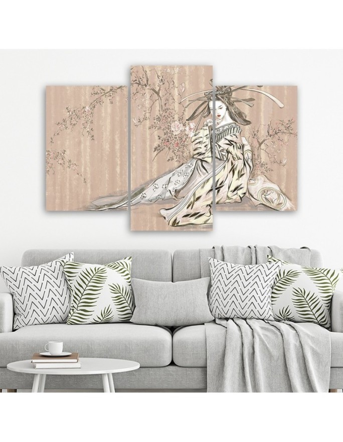 Modern Canvas painting for bedroom - Traditional Japanese geisha | FEEBY