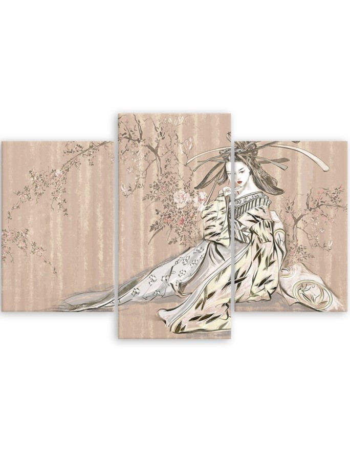 Modern Canvas painting for bedroom - Traditional Japanese geisha | FEEBY