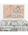 Style painting - Traditional Japanese geisha on pink background | FEEBY