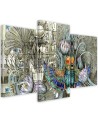 3 part canvas painting - Egyptian hieroglyphs and scarab | FEEBY