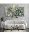 3 part canvas painting - Egyptian hieroglyphs and scarab | FEEBY