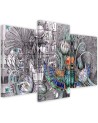 Modern painting for living room 3-part - Egyptian pharaoh scarab | FEEBY