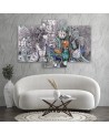 Modern painting for living room 3-part - Egyptian pharaoh scarab | FEEBY