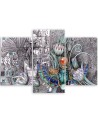 Modern painting for living room 3-part - Egyptian pharaoh scarab | FEEBY