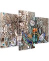 Wall painting for living room - Egyptian hieroglyphs and scarab | FEEBY