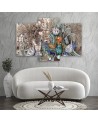 Wall painting for living room - Egyptian hieroglyphs and scarab | FEEBY