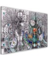 Modern painting for living room triptych - Egyptian pharaoh scarab | FEEBY