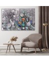 Modern painting for living room triptych - Egyptian pharaoh scarab | FEEBY